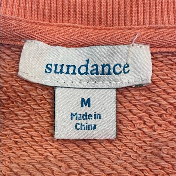 Sundance Women's Size Medium Peach Embroidered Crewneck Long Sleeve Sweatshirt - Picture 2 of 8